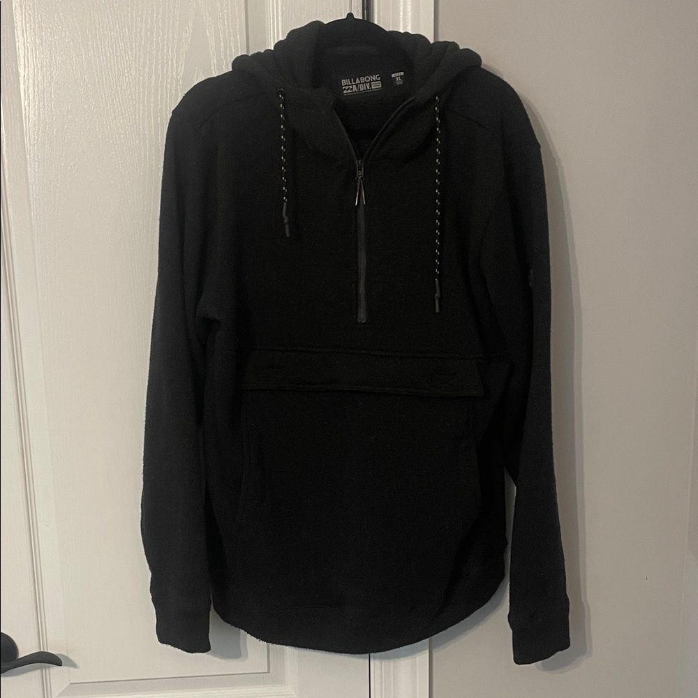 Billabong Men's Zip-Up Black Hoodie XL Extra Large
